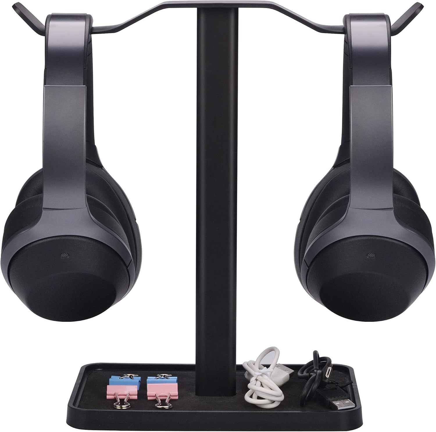 Dual Headphones Stand for Desk, Aluminum Alloy & Metal Gaming Headsets Holder Hanger