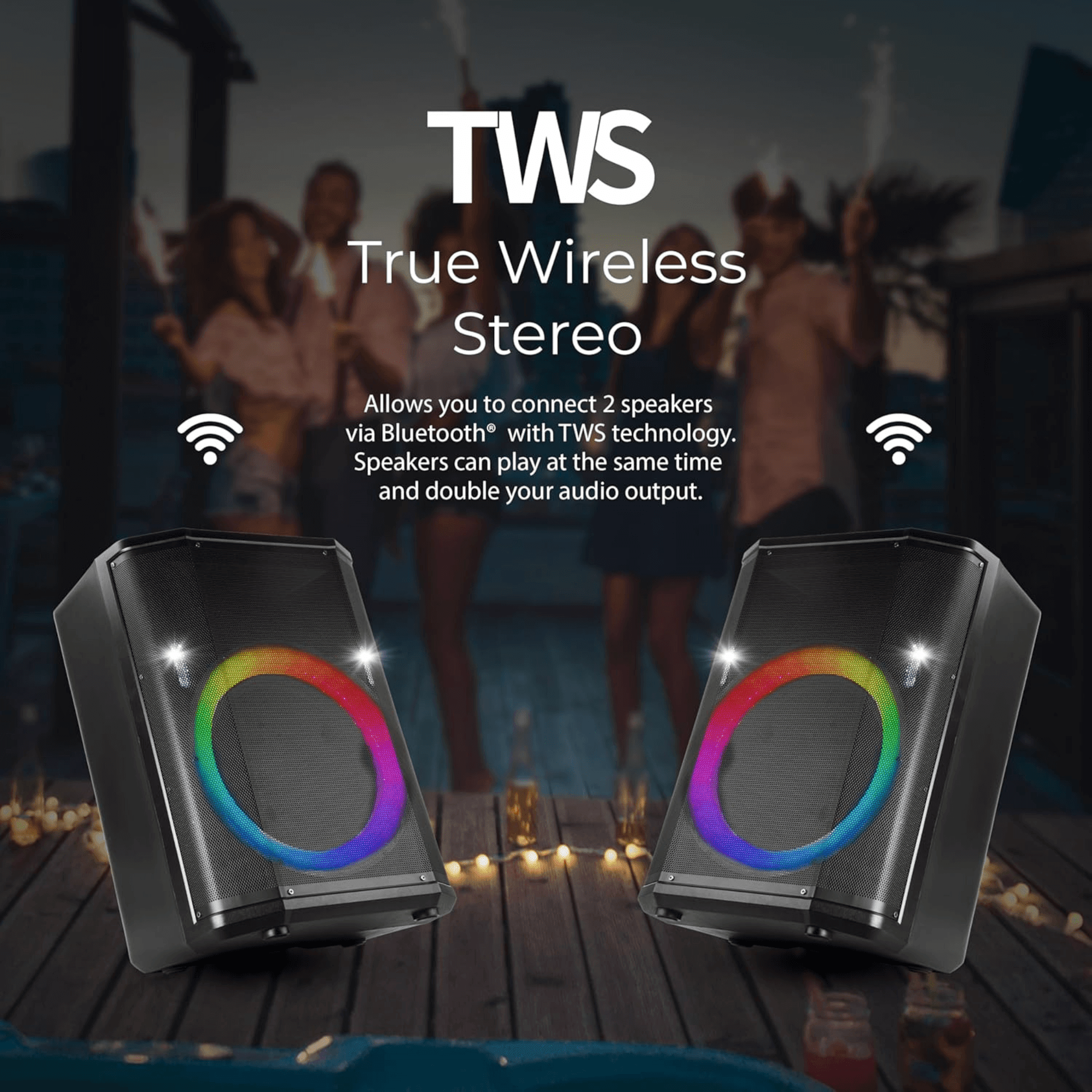 15-Inch Portable BT Speaker with Tiltable Audio Enhancement