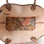 GG Supreme Monogram Water Flora Web Large Ophidia Tote Beige White Multicolor