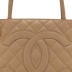 Caviar Quilted Medallion Tote Beige