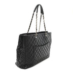 Lambskin Quilted Large Tote Black