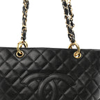 Caviar Quilted Grand Shopping Tote GST Black