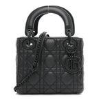 Ultra Matte Calfskin Cannage Mini Lady Dior Black