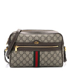 GG Supreme Monogram Web Small Ophidia Shoulder Bag Brown