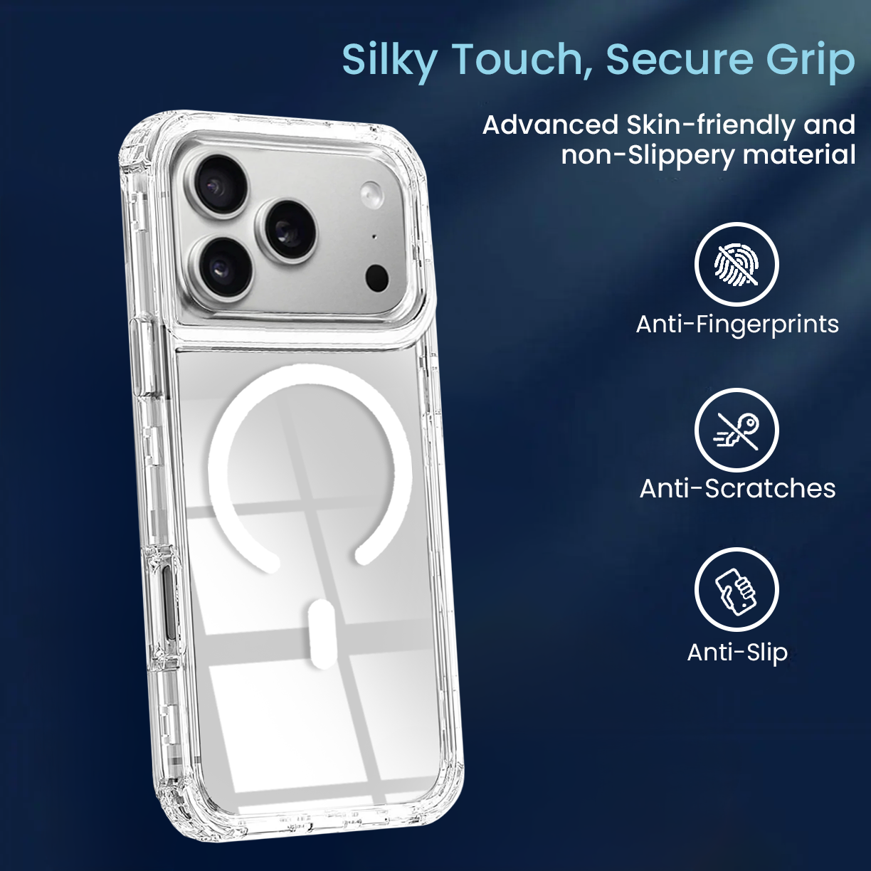 Entronix [Magnetic] Case Compatible with iPhone 17 Pro Max - [Clear] Triple-Layer Heavy Duty Protection