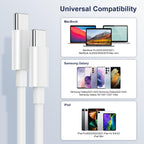 Entronix Type-C to Type-C Charger Cable, 2-Pack [6FT] USB-C Cable Compatible with Android
