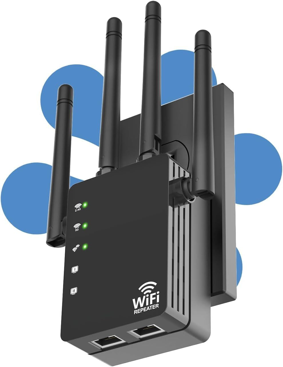 105-Device Compatible WiFi Extender Signal Booster, WiFi Extender, 12880 Sq.Ft Long Range, Dual Band 5GHz/2.4GHz 1200Mbps, Simple Installation for Home & Outdoor