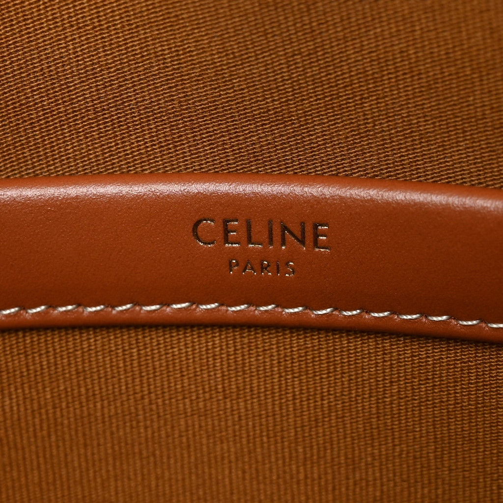 Triomphe Canvas Calfskin Mini Horizontal Cabas Tan