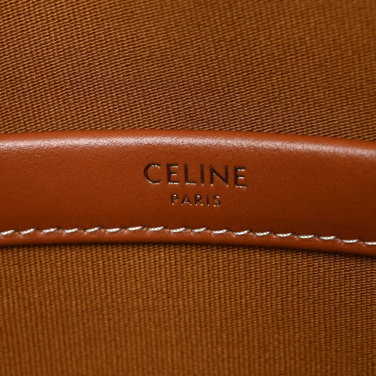 Triomphe Canvas Calfskin Mini Horizontal Cabas Tan