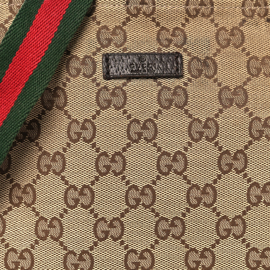 Monogram Web Small Flat Messenger Bag Brown