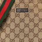 Monogram Web Small Flat Messenger Bag Brown