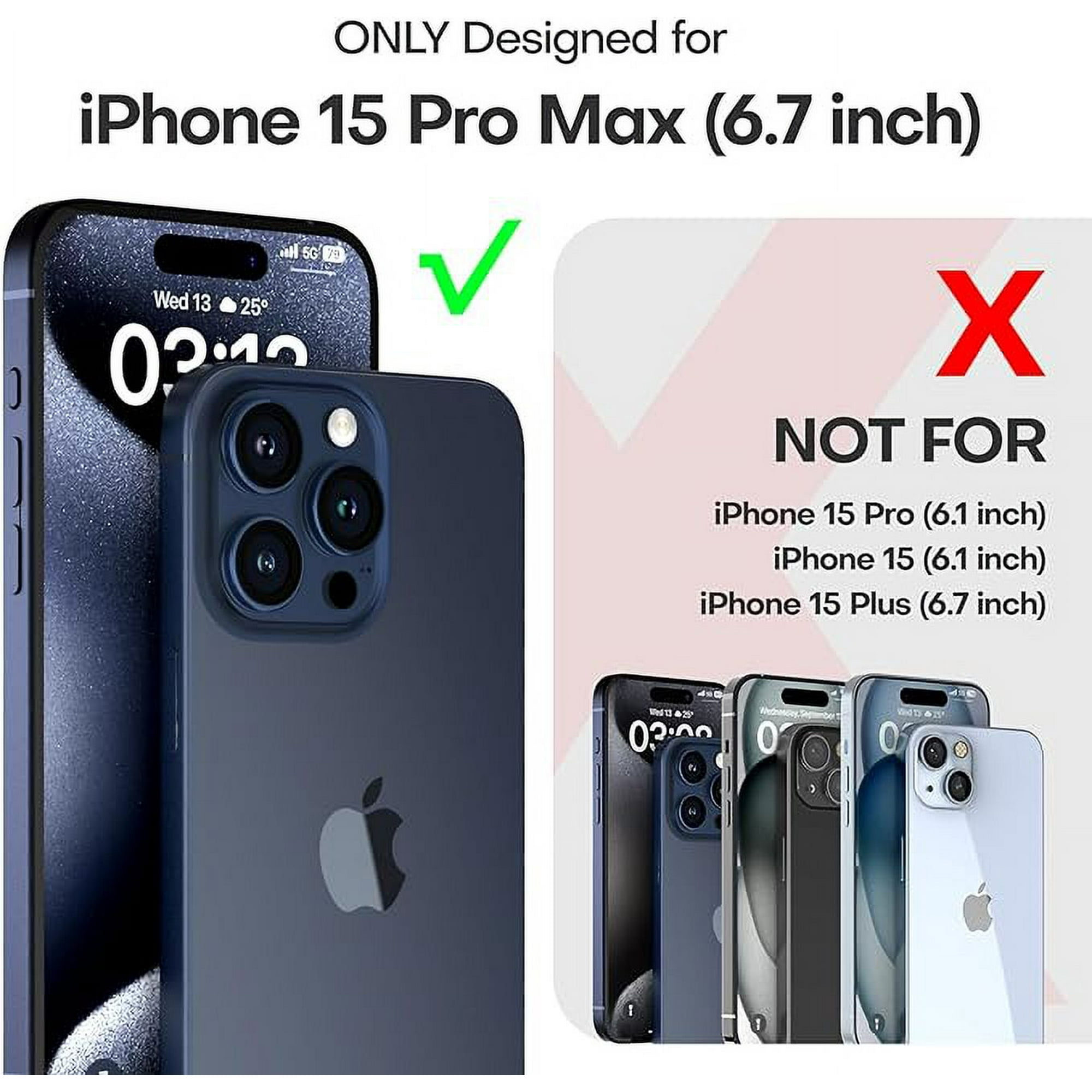 Entronix [Magnetic] Case Compatible with iPhone 15 Pro Max - [Hard Back] Glitter Color