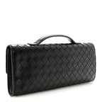 Nappa Intrecciato Long Andiamo Top Handle Clutch Black