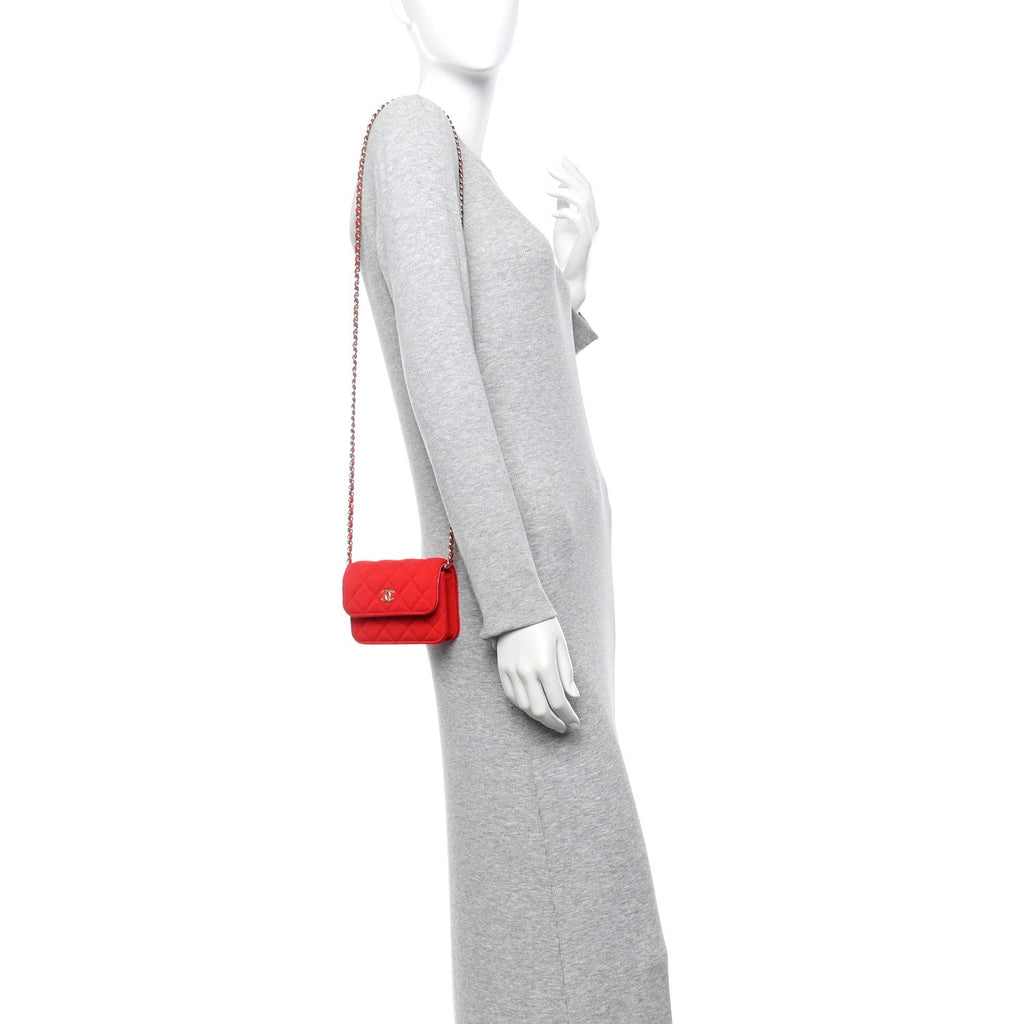 Jersey Quilted Micro Mini Flap Red