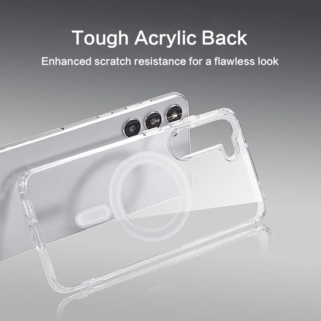 Reiko Magnetic Wireless Charging Tpu Bumper Case For Samsung S 23 Plus In Clear