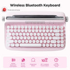 ACTTO B303 Wireless Keyboard, Retro Bluetooth Aesthetic Typewriter Style Keyboard with Integrated Stand for Multi-Device