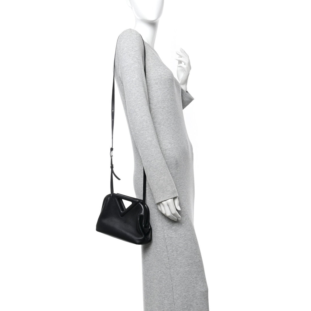 Calfskin Small The Point Triangle Bag Black