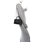 Caviar Quilted Mini Coco Handle Flap Black