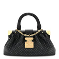 Calfskin Nanogram Embossed Clutch Black