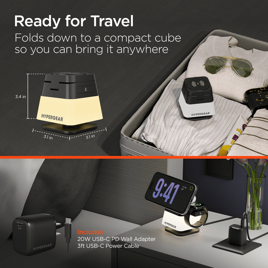 PowerFold Cube RGB 3-in-1 Wireless Charging Stand