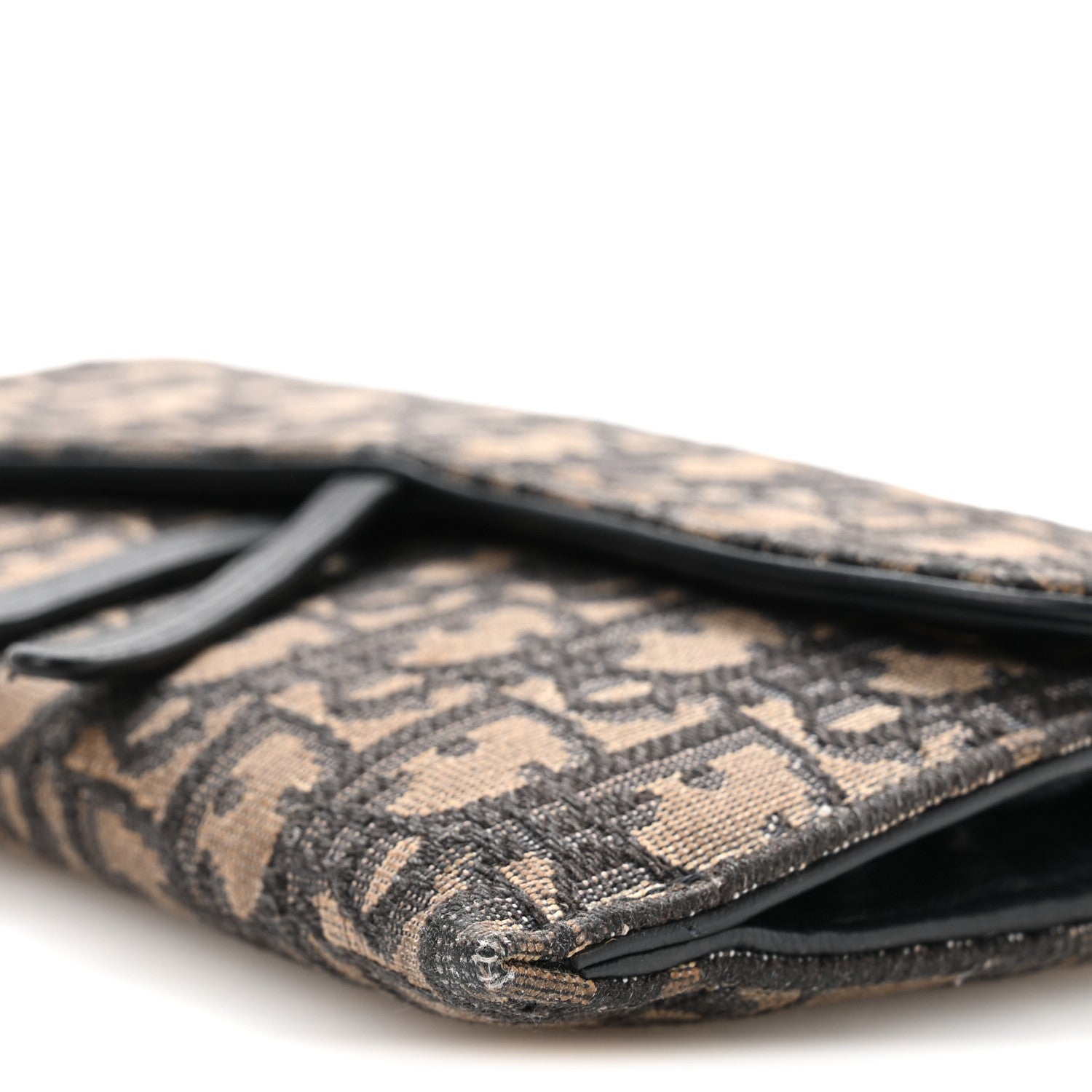 Oblique Saddle Chain Long Wallet  Blue