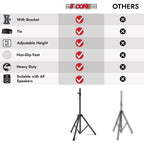 Speaker Stand Pair Height Adjustable Universal PA DJ Tripod Studio Monitor Stands Heavy Duty w 35mm Compatible Insert for Home On Stage In Studio Use Black - SS HD 2PK BLK WOB