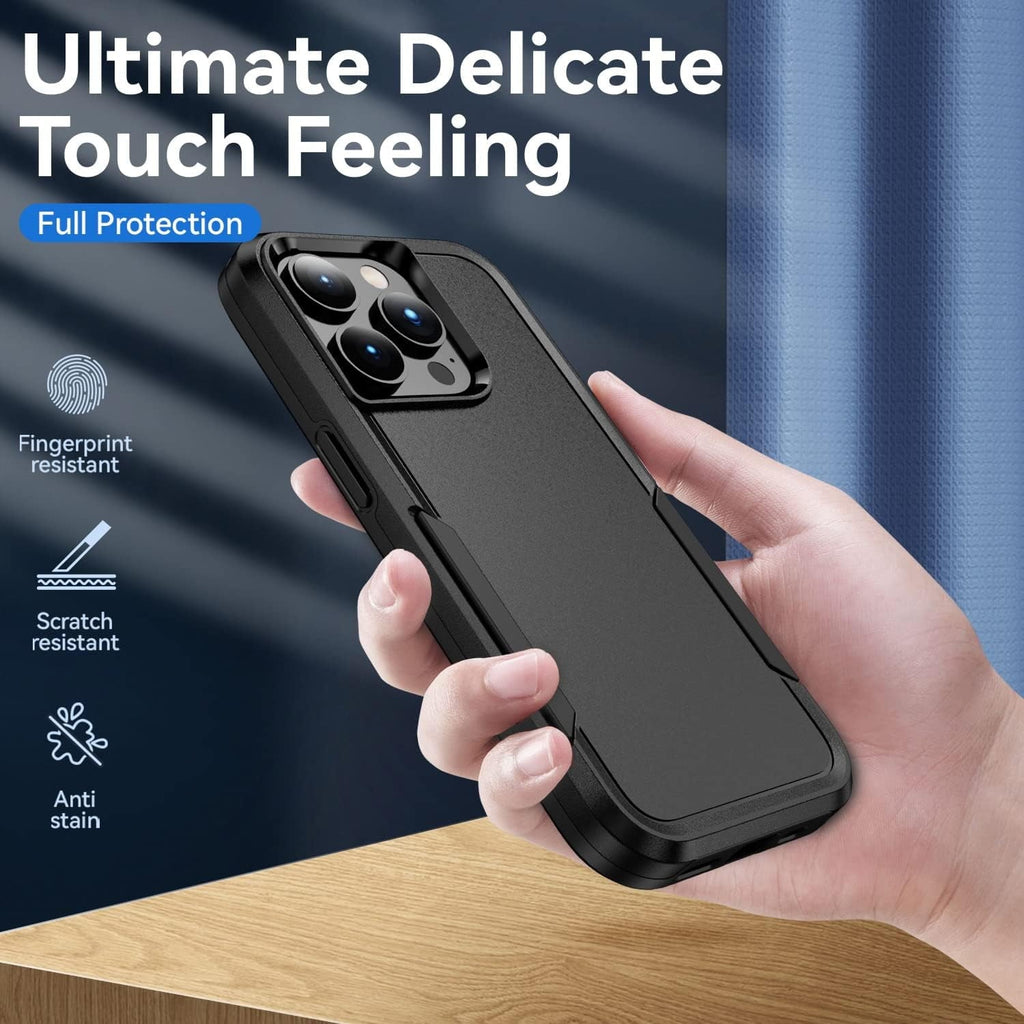 Entronix Bundle Compatible with iPhone 15 - Soft-Touch Dual-Layer Case & 1 Clear Screen Protector