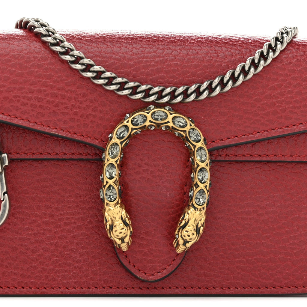 Calfskin Super Mini Dionysus Shoulder Bag Hibiscus Red