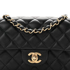 Lambskin Quilted Mini Rectangular Flap Black