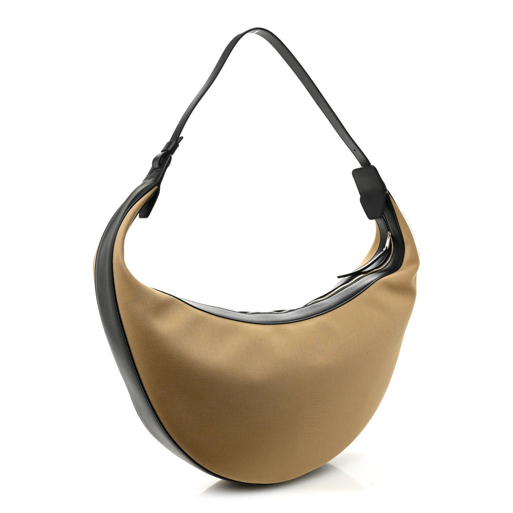 Canvas Calfskin August Hobo Beige