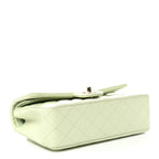 Caviar Quilted Small Double Flap Light Green