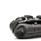Nappa Vertical Matelasse Small Maxi Horsebit Chain Shoulder Bag Black