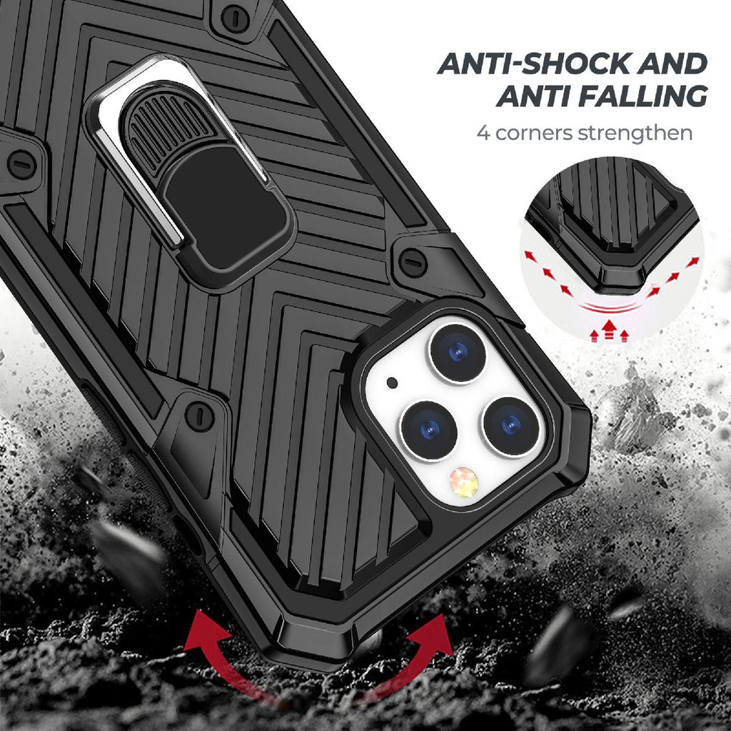 Iphone 12/ Iphone 12 Pro Kickstand Anti-Shock And Anti Falling Case In Black