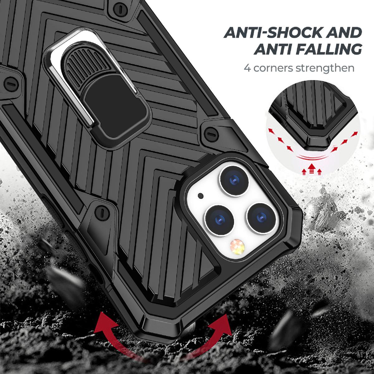 Iphone 12/ Iphone 12 Pro Kickstand Anti-Shock And Anti Falling Case In Black
