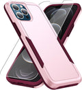 Entronix Bundle Compatible with iPhone 13 Pro - Soft-Touch Dual-Layer Case & 1 Clear Screen Protector