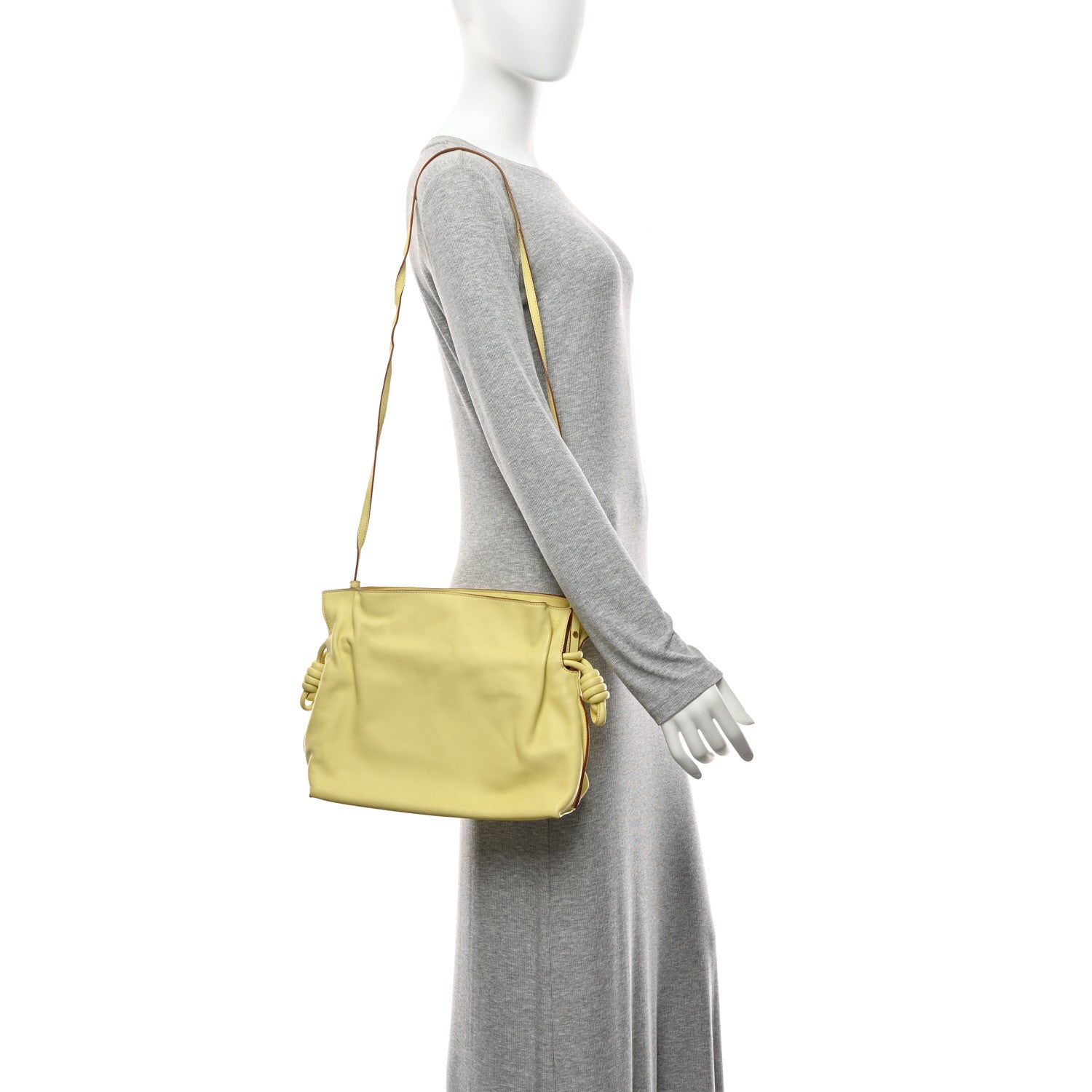 Calfskin Small Flamenco Knot Bag Yellow