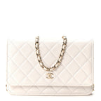 Caviar Quilted Wallet On Chain WOC White