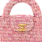 Tweed Quilted Mini Nano Kelly Shopper Pink
