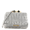 Metallic Matelasse Lux Mini Crossbody Tote Cromo