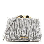 Metallic Matelasse Lux Mini Crossbody Tote Cromo
