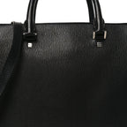Calfskin Zip Around Briefcase Black