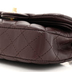 Lambskin Quilted Mini Flap Bag Charm With Hook Dark Brown