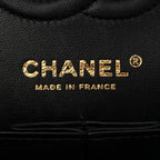 Lambskin Quilted Small Double Flap Black