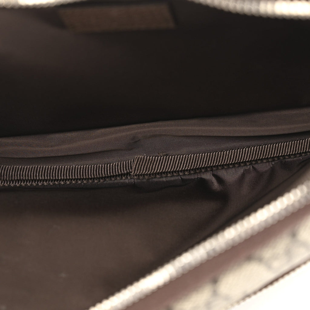 Soft GG Supreme Monogram Textured Dollar Calfskin Web Ophidia Pouch Pocket Belt Bag 85/34 Beige Ebony New Acero Black