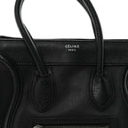 Drummed Calfskin Micro Luggage Black