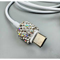 Women's Clear Bling Usb Charger Cable In White