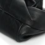 Lambskin Rose Clutch Black
