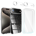 Entronix Bundle Compatible with iPhone 17 Air - [Hard] Glitter Clear Case, 2 Clear Screen Protector & 2 Camera Lens Protectors