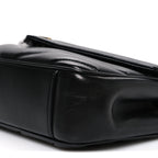 Lambskin Chevron Quilted Small Loulou Black