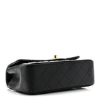 Lambskin Quilted Mini Rectangular Flap Black